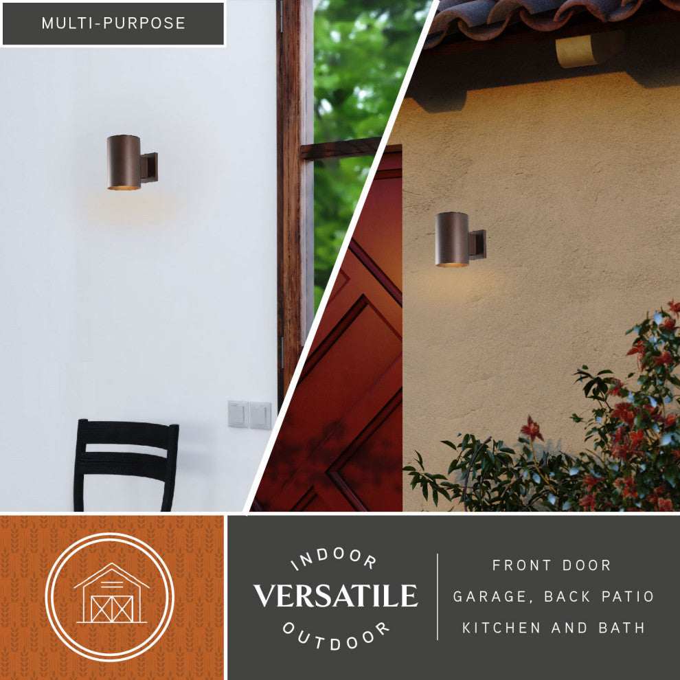 Chiasso 5" Outdoor Wall Light, Bronze