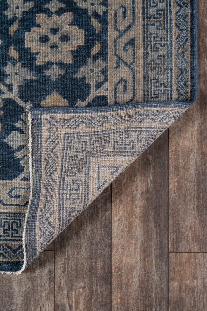 Momeni Banaras Hand Knotted Wool Rug, Blue, 8'6"x11'6"
