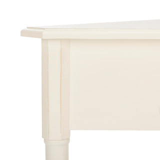 Safavieh Gomez Corner Table With Storage Drawer, Distressed Cream