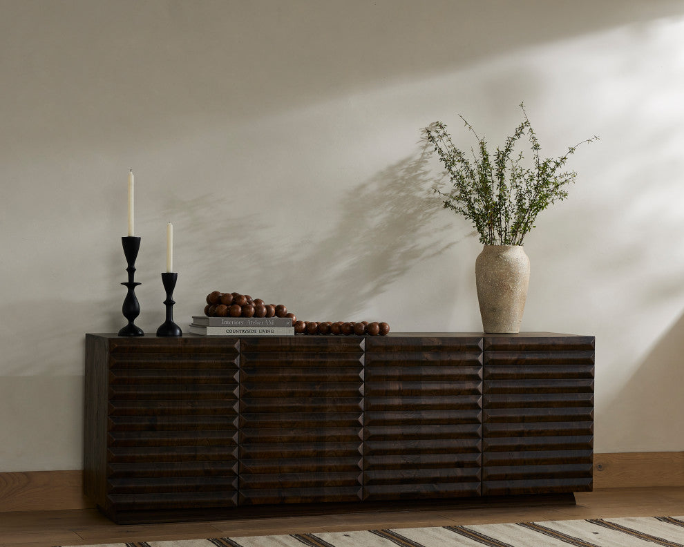 Tussac Media Console, Matte Brown Neem
