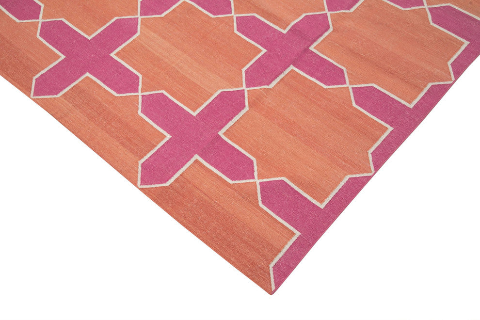 Rug N Carpet - Handmade Wool 10' 1'' x 13' 9'' Flatweave Dhurrie Kilim Rug