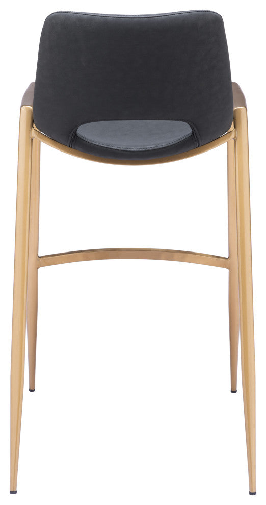 Desi Barstool Chair (Set of 2) Black & Gold