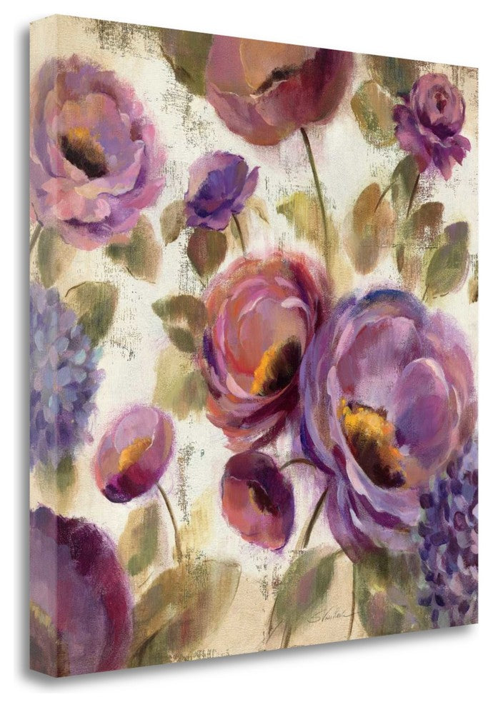 "Blue And Purple Flower Song II" By Silvia Vassileva, Gallery Wrap Canvas