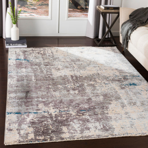 Surya Presidential PDT-2301 3'3"x10' Rug, Gray/Ivory/Butter/Pale Blue/Blue/Lime