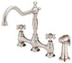 Opulence Two Handle Bridge Kitchen Faucet w/ Sidespray Chrome, Stainless Steel