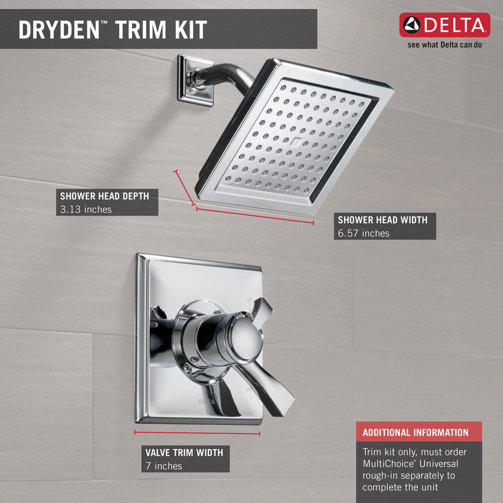Delta Dryden Monitor 17 Series Shower Trim, Chrome, T17251