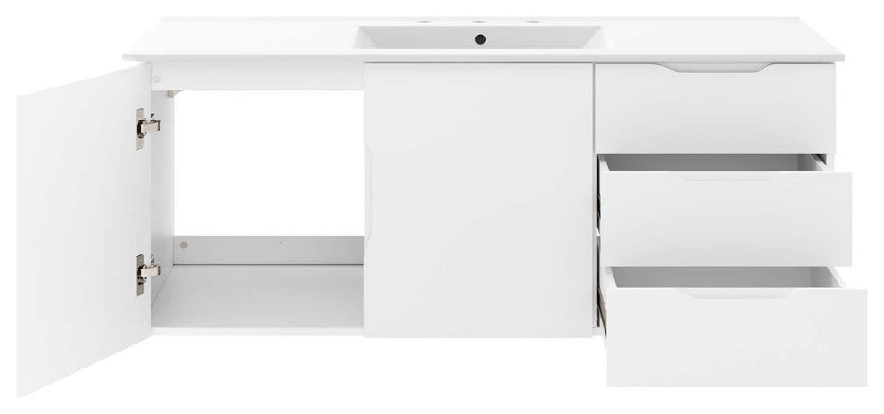 Vitality 48" Single Sink Bathroom Vanity, White White
