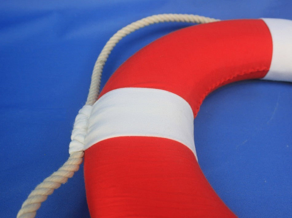 Lifering Red With White Bands, 15''