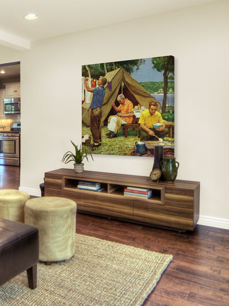 "Three Generations Camping" Print on Canvas by Mead Schaeffer