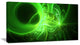 Bright Green Designs on Black, Abstract Wall Art Canvas, 32x16