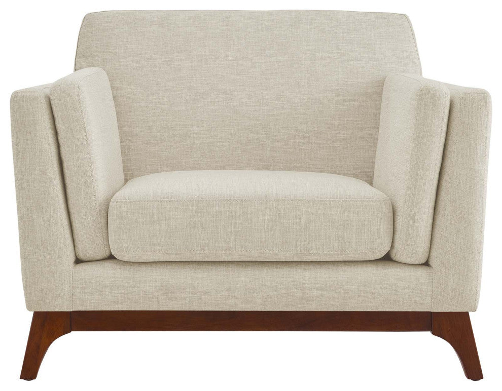Chance Upholstered Fabric Armchair, Beige