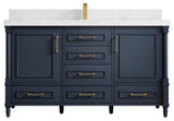 Aberdeen 60 Single Bathroom Vanity in Hale Navy Blue  2" Empira Quartz