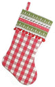 19" Plaid Christmas Stocking With Red Pom-Poms and Lodge Cuff