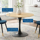 Dining Table, Round, Wood, Black Brown Natural, Modern, Cafe Bistro Restaurant