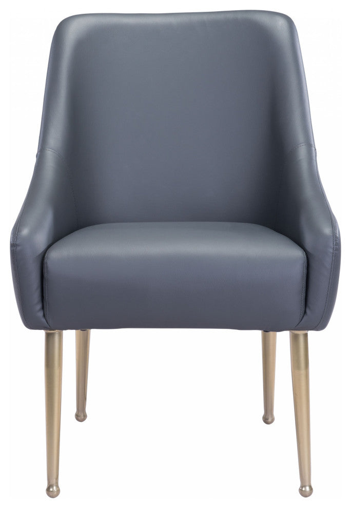 Gold and Gray Faux Leather Comfy Armchair