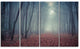 "Retro Style Misty Path in Forest" Landscape Photo Wall Art, 4 Panels, 48"x28"