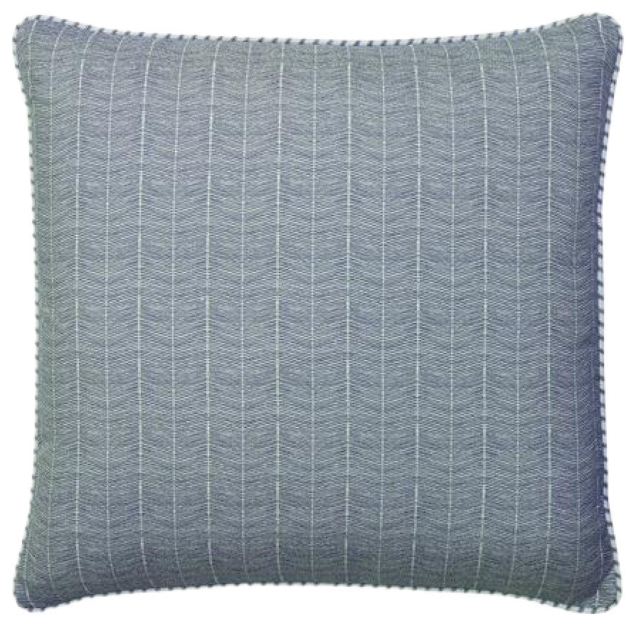 Herringbone Pattern Throw Pillow | Andrew Martin Furrow, Dark Blue