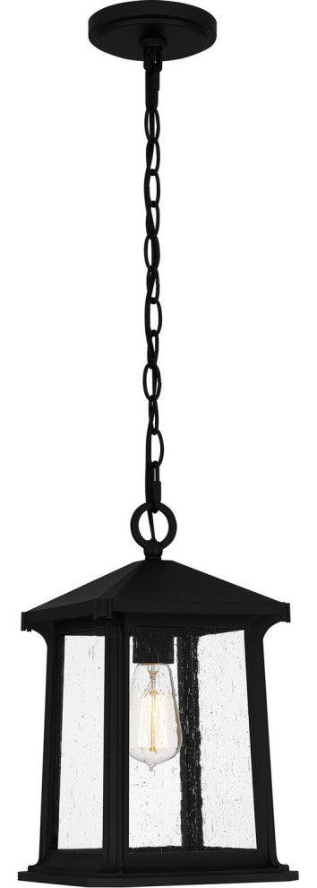 Quoizel SAT1909MBK 1-Light Outdoor Hanging Lantern, Satterfield