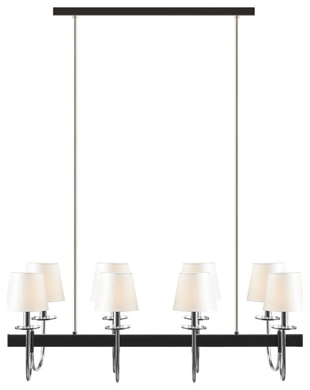 Hampton Hill Fairmount Traditional 8-Light Chandelier, Black/Silver