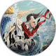 The Rape Of Europe, Abstract Digital Art Disc Metal Wall Art, 36"