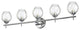5 Light Halogen Vanity Polished Chrome with Clear Glass