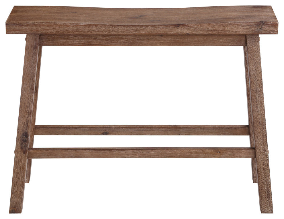 Sonoma Saddle Bench, Barnwood Wire-Brush