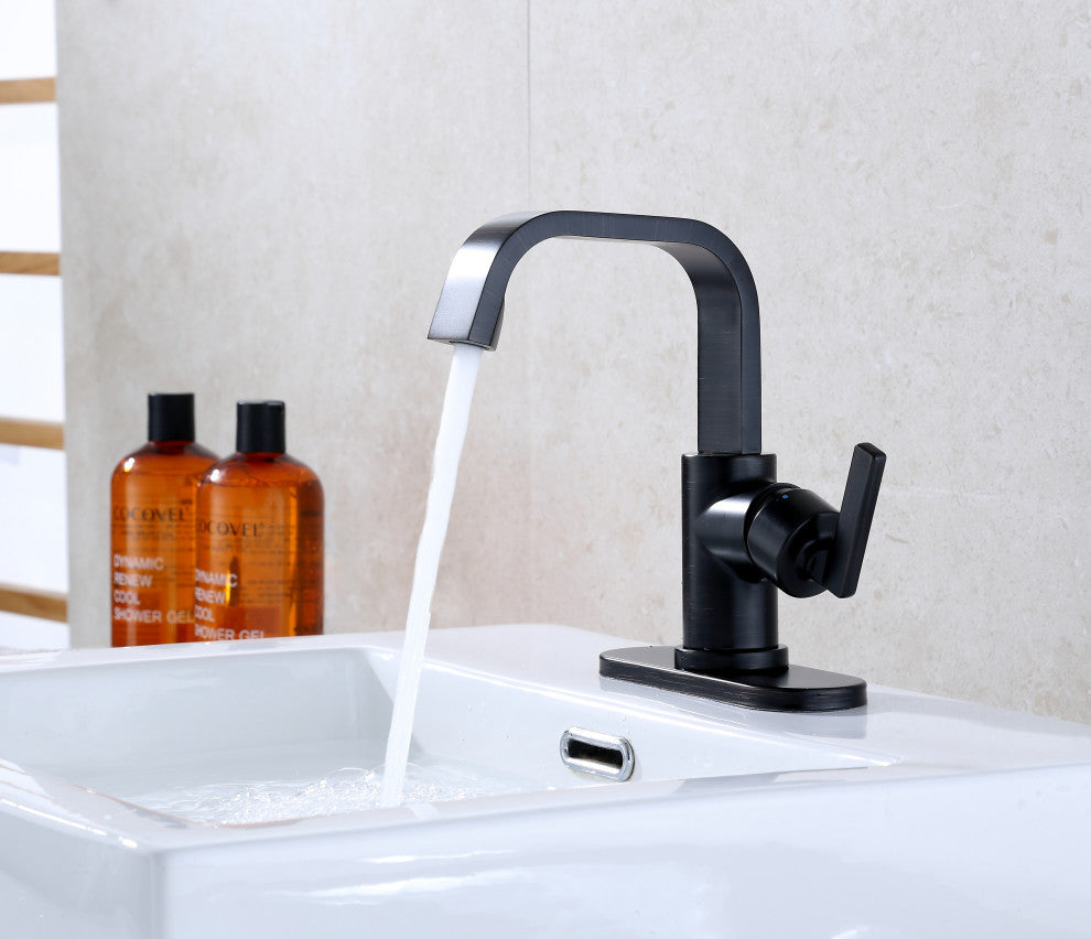 Ultra Faucets UF3840X Single Handle Bathroom Faucet, Matte Black