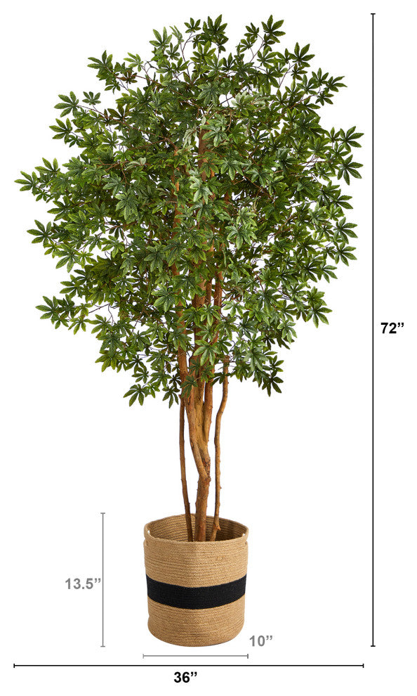 T2900 6 Japanese Maple Artificial Tree in Handmade Natural Cotton Planter
