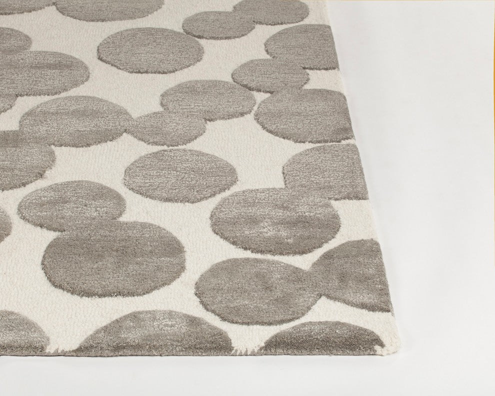 Joya Round Area Rug, Ivory/Gray