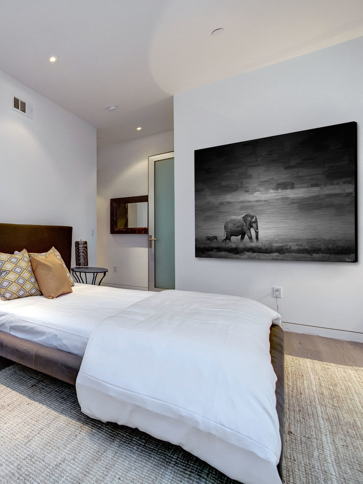 "Elephant" UV Ink Print on Brushed  Aluminum, 36"x24"