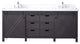 80" Double Vanity Brown, White Quartz Top, White Square Sinks