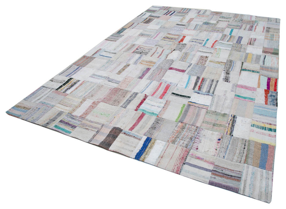 Rug N Carpet - Handmade Turkish 8' 2'' x 12' 0'' Vintage Patchwork Kilim Rug