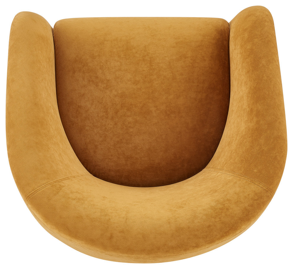 Regina Velvet Swivel Accent Arm Chair, Dainty Caramel