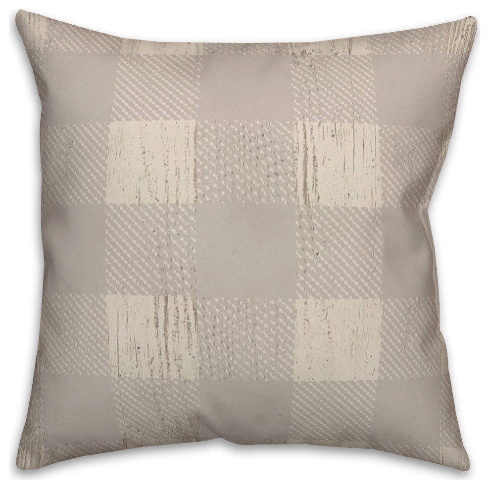 Gray Buffalo Check 18x18 Spun Poly Pillow