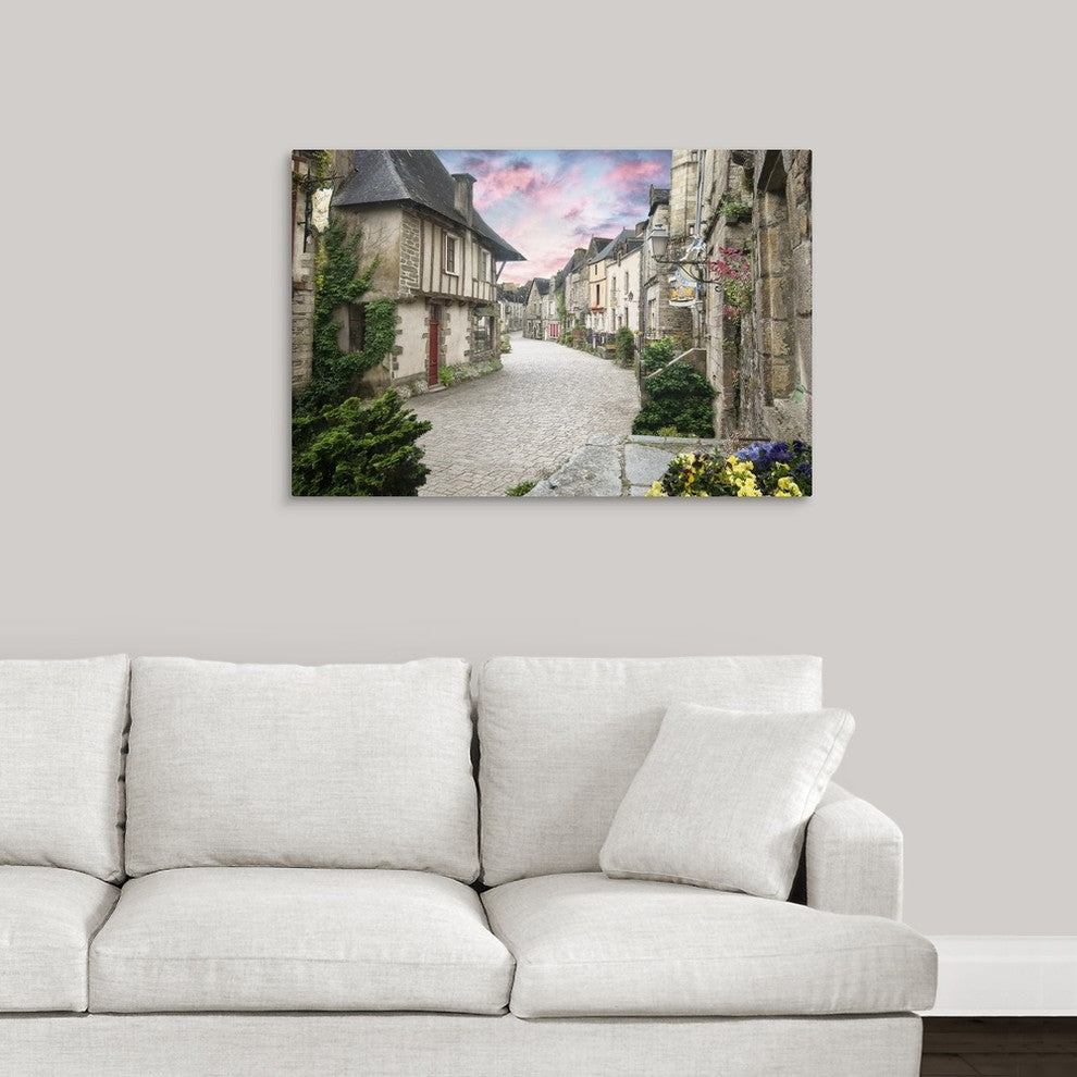 "Rochefort en Terre Village" Wrapped Canvas Art Print, 36"x24"x1.5"
