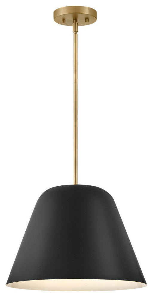 Lark Madi 16" Medium Pendant Light, Black + Lacquered Brass