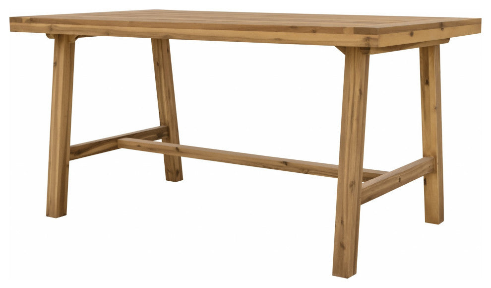 Natural Wood Dining Table With Leg Support