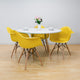 Mod Made Paris Tower Modern Arm Chair with Wood Legs, Set of 2, Yellow