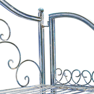 Safavieh Amaris Wrought Iron 4-Tier Outdoor Baker's Rack, Antique Blue
