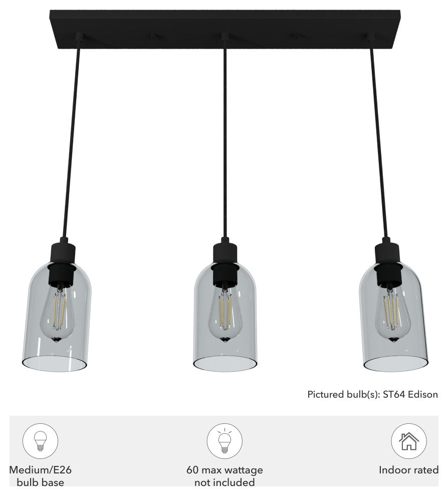 Hunter Lochemeade Natural Iron 3 Light Cluster Ceiling Light Fixture