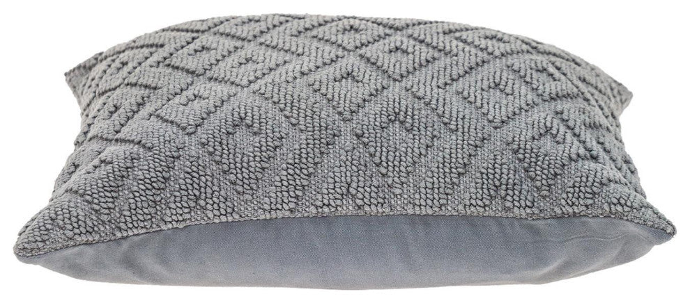 Jacquard Diamond Pattern Decorative Gray Throw Pillow