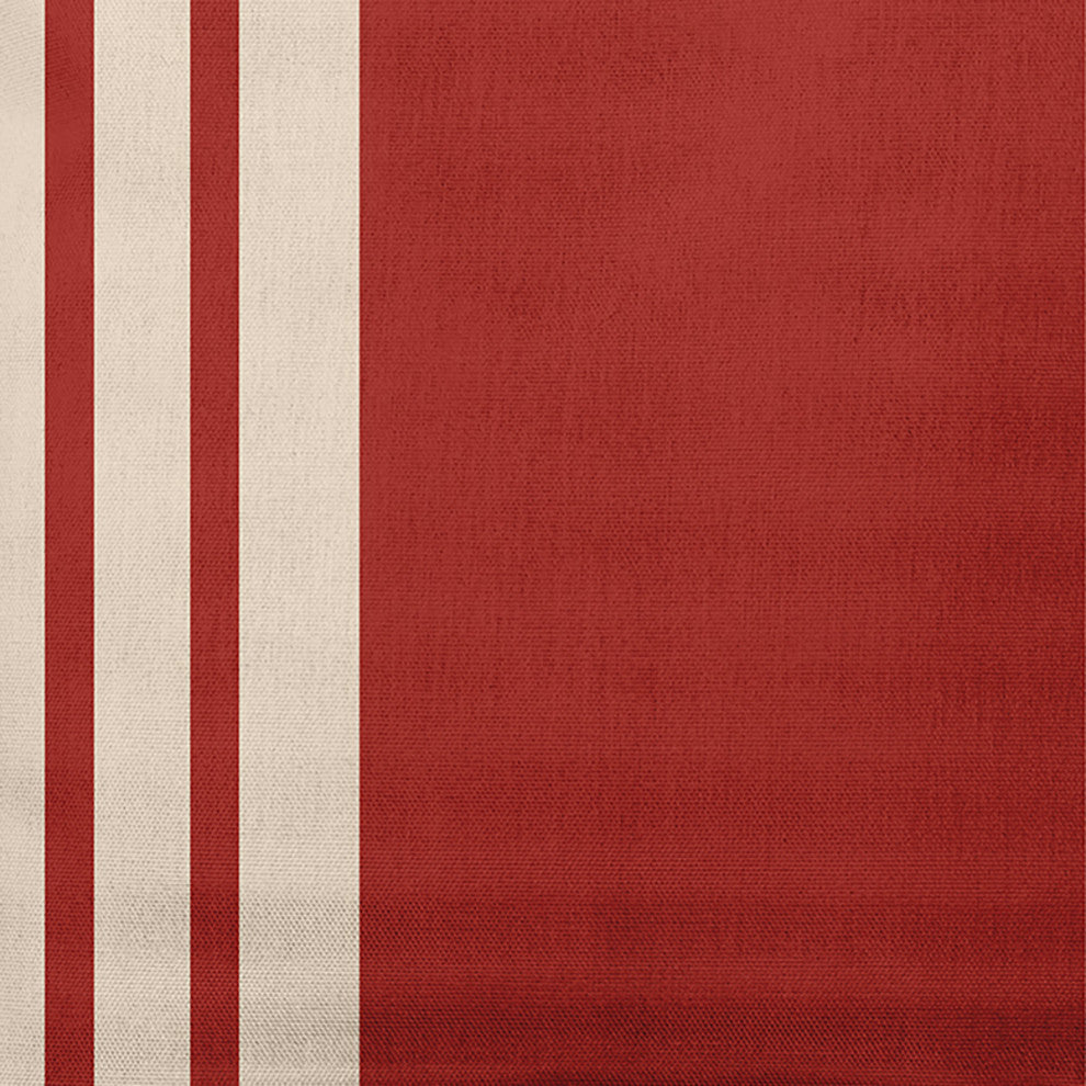 18" x 18" Stripe Indoor/Outdoor Polyester Throw Pillow, Maple Red