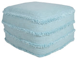 Solid Textured Stripe Pouf Ottoman