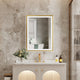 Beveled Bathroom LED Mirror Framed, Backlit and Front Light, Gold, 24"x32"