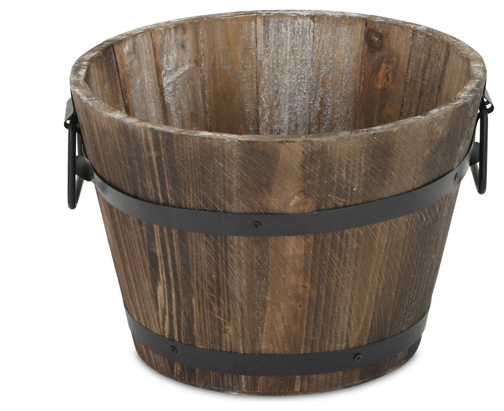 Wooden Barrel Garden Bucket