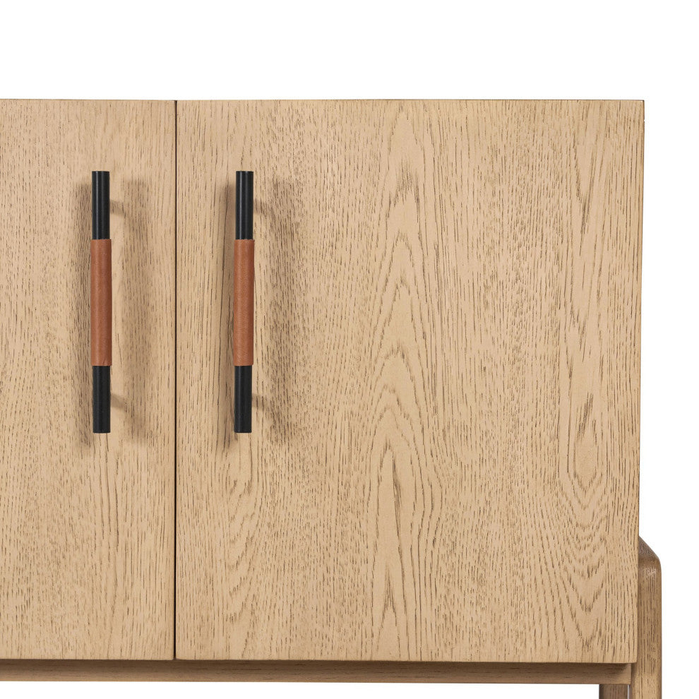 Rosedale Media Console Yucca Oak Veneer, Chaps Sand, Gunmetal