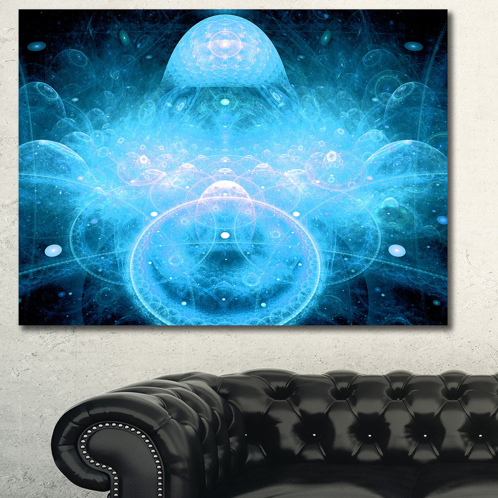 Infinite Light Blue Universe, Large Floral Canvas Art Print, 60x40