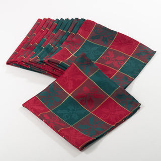 Royal de Noel Collection Plaid Design Dinner Napkins, 20" Square