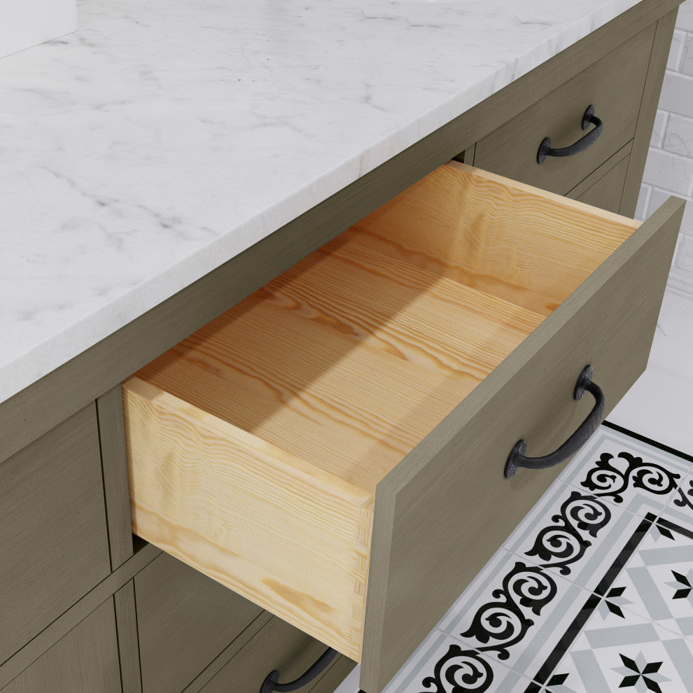 72" Grizzle Grey Double Sink Bathroom Vanity