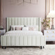 Waverly Cream Velvet Bed in Queen - Cream